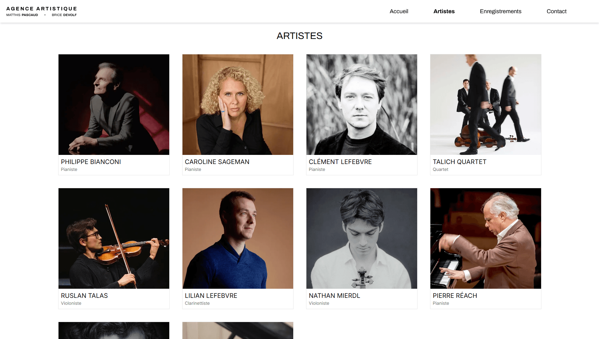 agence pasvaud-devolf artist page